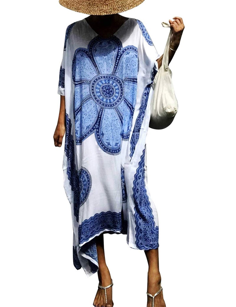 Eddoyee Loose Beach Kaftan Dresses for Women Caftan Swimsuit Cover Up - Image 5